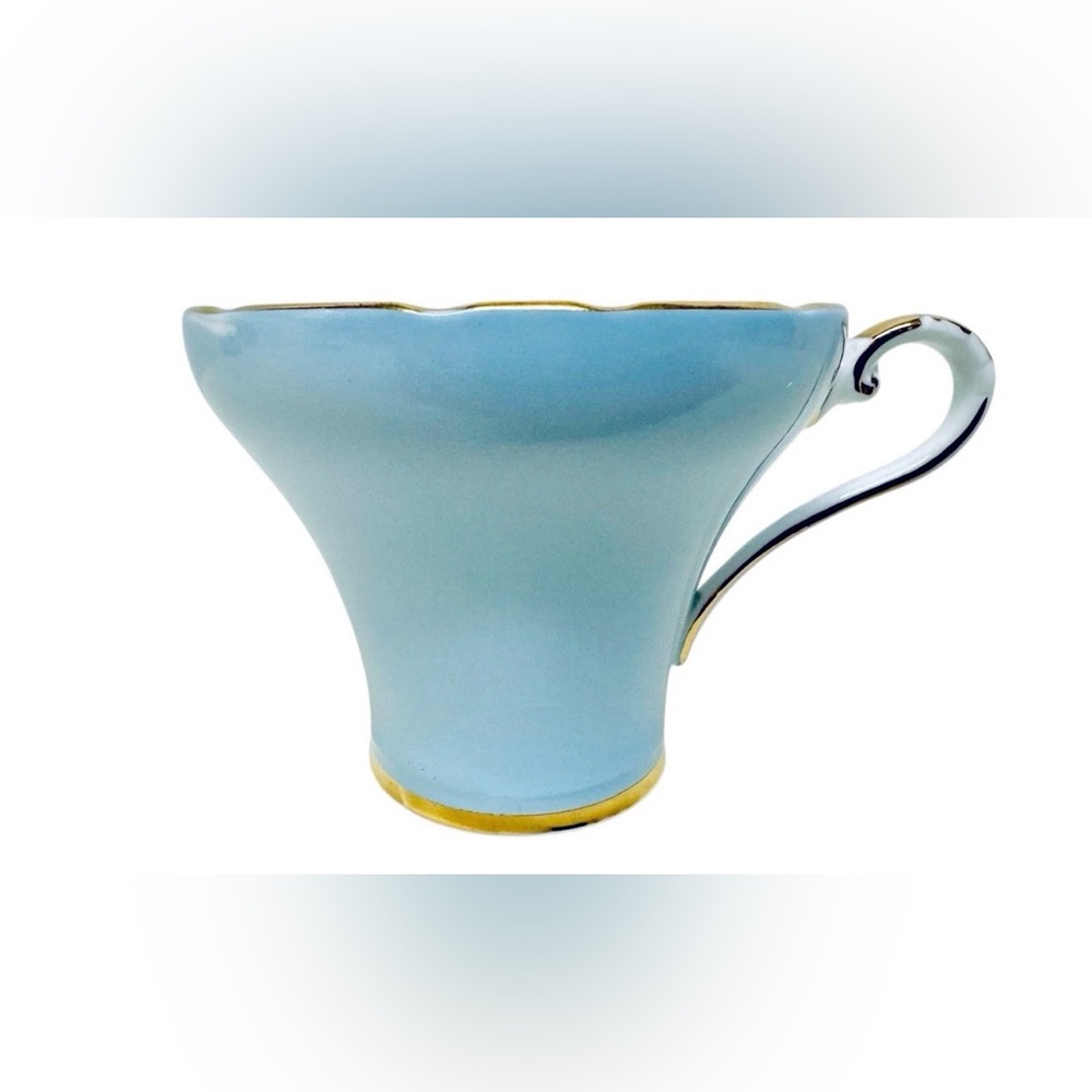 Aynsley England Vintage 50's Blue Bone China #26 Nigella Flower Tea Cup & Saucer - Picture 7 of 16